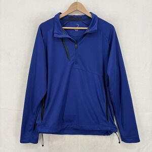 Zero Restriction Tour Series Jacket Mens Large Blue 1/4 Zip Golf Windbreaker